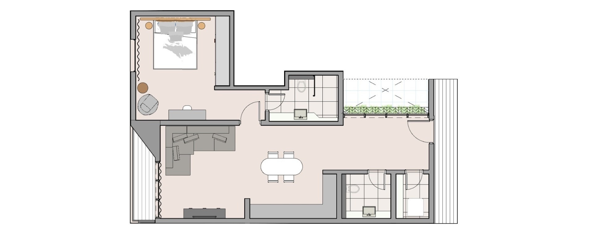 StayForm 1 Bedroom Floor Plan